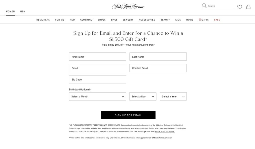 Sweepstakes on Email Signup Pages How to Join 
