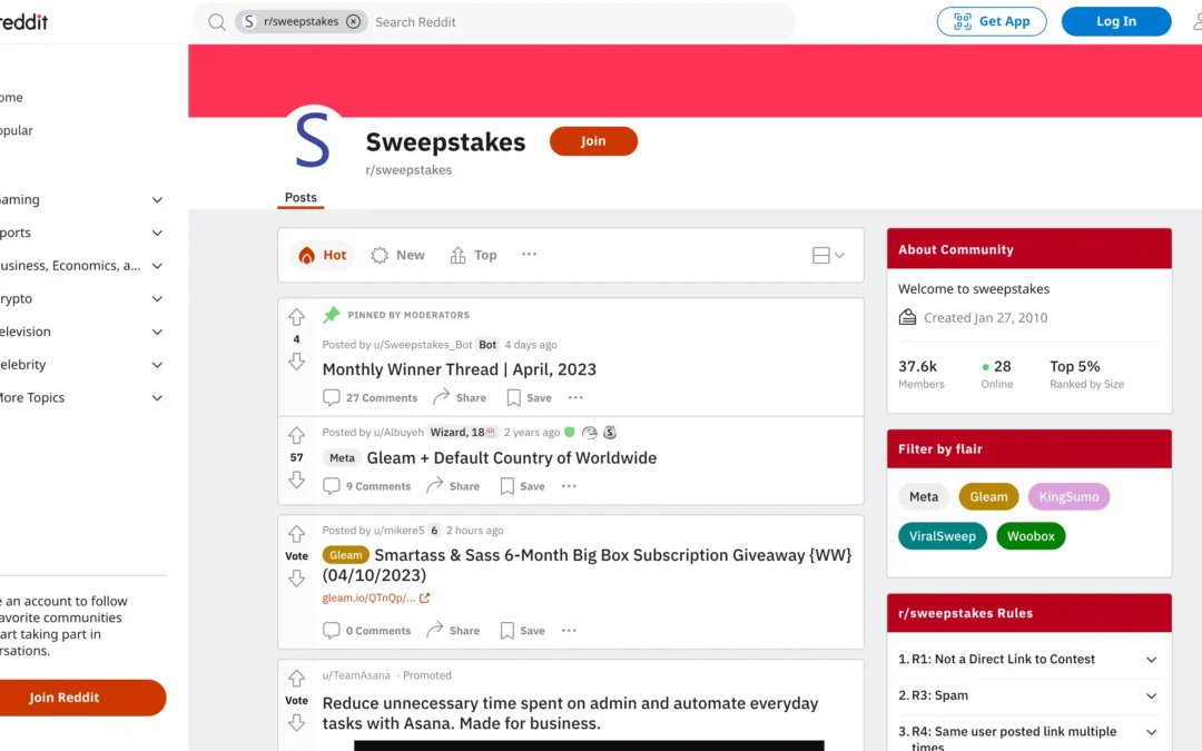 How to Enter Sweepstakes on Reddit